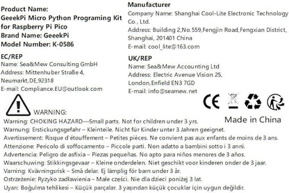 GeeekPi Micro Python Programing Kit for Raspberry Pi Pico, Breadboard, I2C 1602 LCD Display Module for Raspberry Pi Beginners & Software Engineer