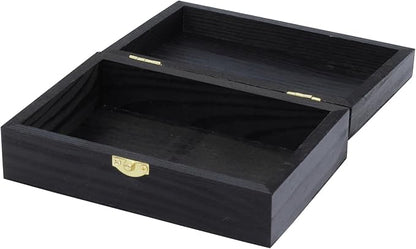 Creative Hobbies Black Wooden Keepsake Box with Gold Clasp - 6″ × 4″ × 2″ Painted Storage Case for Jewelry, Photos, Crafts & Gifts | 2 Pack