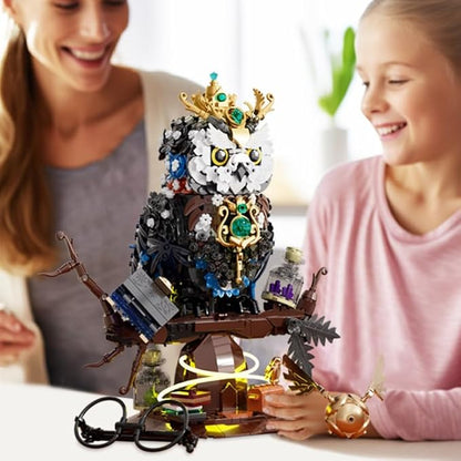 Ideas Magic Owl Flower Animal Building Set, MOC Collectible Bird Model, Compatible with Lego for Adults, Creative Gifts for Adults or Teens Kids 8+ (1288 Pcs)