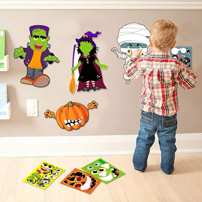 Make Your Own Jack-O-Lantern,Mummy,Witch,Monster Hunt Craft Stickers Kids Halloween Decorations 16pcs