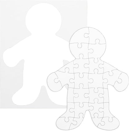 Hygloss 24 Blank Person-Shaped Puzzles – 8.5 x 10.5 Inches – Ideal for All-About-Me Activities – Write, Draw, and Decorate – 26 Pieces Each