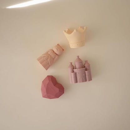 mushie Princess Bath Toys Play Set for Toddlers | 100% Food Grade Silicone | Mold Free, Pack of 4