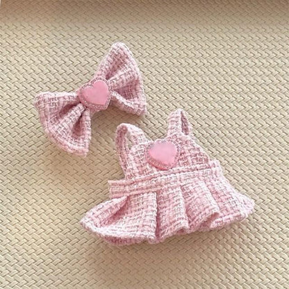 Clothes for(NO Doll), 15cm/17cm Doll Accessories Suit ,ute Miniature Fashion Accessories - Pink Heart Premium Outfit, Play & Collector(Pink - Sweater, S)