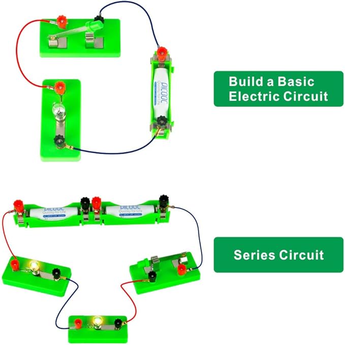 OSOYOO Kids Electricity Circuit Learning Kit for Science Study,Series Circuit Parallel Circuit, Physics Experiments Learning Tool for Kids