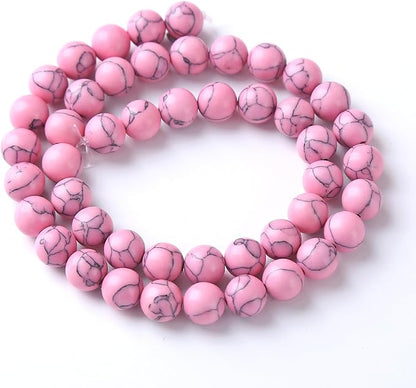 10MM 38PCS Pink Turquoise Spacer Loose Beads for Jewelry Making DIY Bracelet Necklace