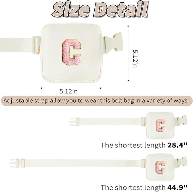 Customized Birthday Gifts for 2 3 4 5 6 7 8 9 10 11 Year Old Girls - Mini Fanny Pack Cute Crossbody Bag Trendy Stuff,Graduation Gifts for Girls Teens Kids Daughter Sister Her - Cream,C