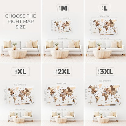 Enjoy The Wood 3D Wood World Map LED 3.0 Wall Art Modern Home Decor Gifts LED Lighting Wall Decor Housewarming Gift (Smokey)