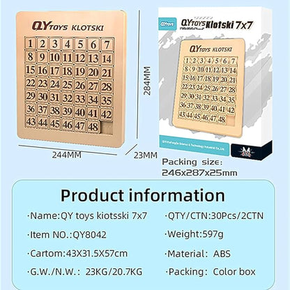 LiangCuber QY Toys 48 Klotski Puzzle Magnetic Sliding Number Puzzle ABS 7x7 Klotski Brain Teasers Toy Tangram Jigsaw Intelligence