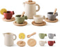 Enchanting Wooden Tea Party Set - Silicone Teapot, Cups & Carrying Scoop - Perfect for Little Girls' Tea Party & Kitchen Play - Toddler Gift