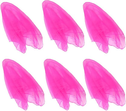 Hoerev Pack of 6 Dancing Juggling Scarves for Decoration Colors Scarves,Size 24"x24",60cmx60cm (Pink)