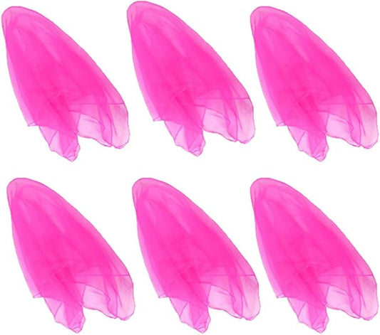 Hoerev Pack of 6 Dancing Juggling Scarves for Decoration Colors Scarves,Size 24"x24",60cmx60cm (Pink)