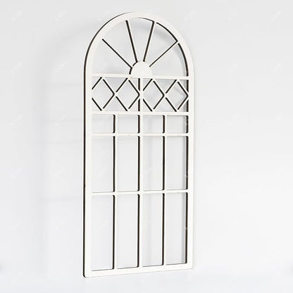 iLAND 1/12 Scale Accessories of Dollhouse Window, Wooden DIY Dollhouse Building Supplies, Complete Miniature Window Kit w/Wooden Frame & Grid Pattern PVC Film