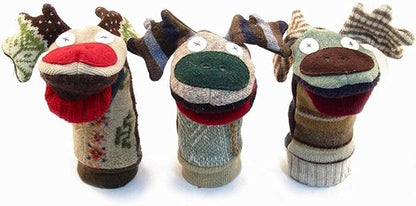 Cate & Levi - Hand Puppet - Premium Reclaimed Wool - Handmade in Canada - Machine Washable (Moose)