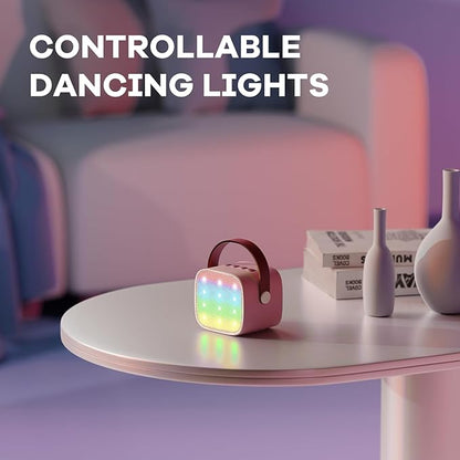Mini Karaoke Machine for Kids Adults, Portable Bluetooth Speaker with 2 Wireless Microphones, TOP Birthday Gifts Toys for Girls Ages 3, 4, 5, 6, 7, 8, 9,10,11,12+ Years Old Toddler (Lightpink)