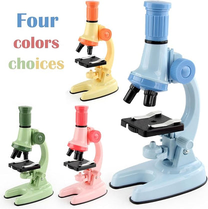 XD508 Microscope for Kids - 100X 600X 1200X Beginner Microscopes kit with LED Light, Science Educational Gift and Toy for Boy&Girl Birthday Halloween Christmas（Pink）