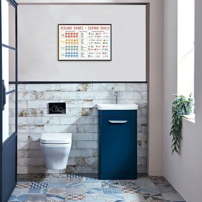 CEHNSENHUI Classroom Feelings Chart For Kids Mental Health Posters Help Students Understand Emotions Wall Art Emotions Chart For Kids Calm Corner Special Education Canvas Prints 12x16in BlackFramed