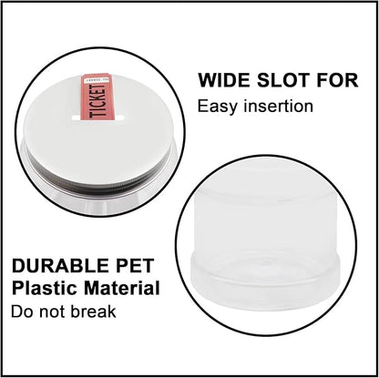 Large Clear Coin Bank Jar with Slotted Lid, Big Plastic Money Tip Change Savings Coin Jar for Piggy Bank or Raffle Ticket, Clear Money Coin Tip Piggy Change Bank Box for Adults Teens Kids