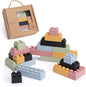 Stacking Toys Soft Building Blocks, Silicone Montessori Educational Toy Toddler Sensory Learning, Baby Bath Toys, Girls Boy Gifts for Kids Age 1 2 3 Years Old