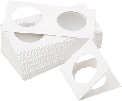 PATIKIL 2x2 Coin Flips, 350 Pack 33mm Cardboard Coin Holder Paper Coin Holders for Coin Collection Supplies Collector, White