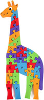 LovesTown Wooden Alphabet Puzzle for Kids, Learning Toy, Giraffe Montessori ABC Educational Letter and Number Jigsaw for Toddlers