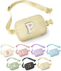 YOOLIFE Gifts for Girls - 5 6 7 8 9 10 11 12 13 14 15 16 Year Old Girls Birthday Gifts for Teen Girls, Preppy Stuff for Teen Girls Teenage Girl Gifts, Khaki Initial Crossbody Bag Belt Bag P