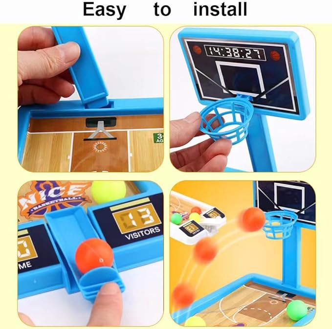 4 Pack Tabletop Basketball Game Toys, Basketball Party Favors Desk Games for Office for Adult to Reduce Stress, Basketball Gifts Idea Classroom Prizes for Kids Boys Girls