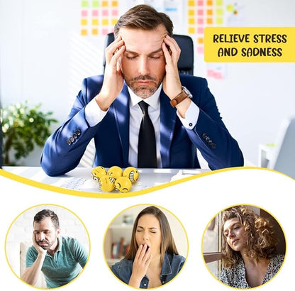 LovesTown Mini Stress Balls, 36PCS 2Inch Smiley Face Stress Balls Yellow Funny Foam Stress Relief Toys for School Carnival Reward Student Prizes
