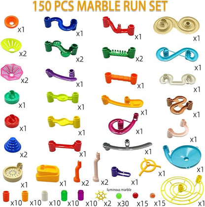 Marble Run for Kids Ages 3-4 5-8 150pcs Sturdy Building Toys Kids Games Marbles Run Track Amazing Fun Boys Girls Gifts (Standard)