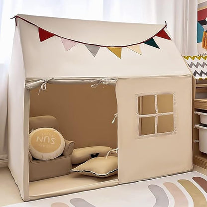 Kids Tent Indoor Playhouse, Kids Play Tent Large Kid Playhouse Toys Toddler Tent Play House with Pennant Banners
