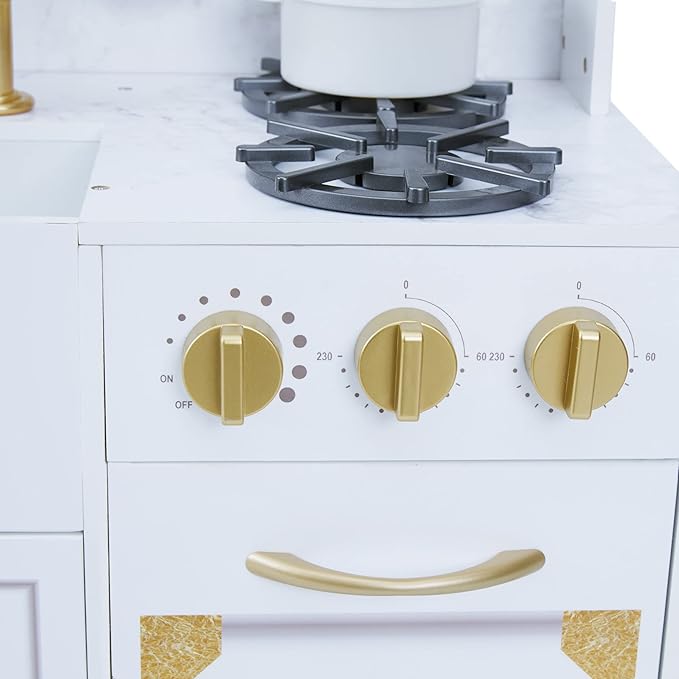 Teamson Kids Versailles Classic Kids Wooden Play Kitchen, White