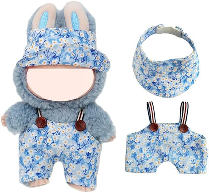 2-Piece Clothes for Labubu (NO Doll), Handmade Liberty Fabric Dress and Bow Set for 17CM Dolls, Cute Outfit Accessories (MITSI-Valeria)