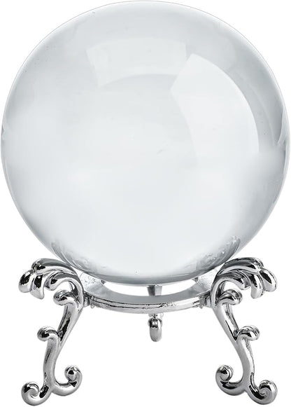 ZEERSHEE 60mm Sparkling Clear Crystal Ball with Stand Handcrafted Photography Prop for Magical Shots Elegant Home & Party Decor for Women