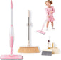 Toddler Gifts Cleaning Toy Sets, Real Working Water-Spraying Mop Toy & Kids Broom Dustpan Set, Montessori Mini Kids Spray Mop, Toddler Cleaning Set for Floor, Christmas Birthday Gifts for Age 3+