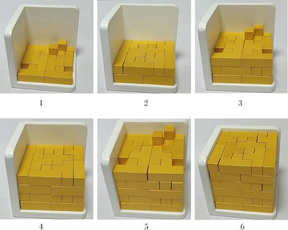 3D Wooden Brain Teaser Puzzle Cube Wooden Puzzles T-Shaped Jigsaw Logic Puzzle Game Puzzles Educational Toy for Kids and Adults (Golden)