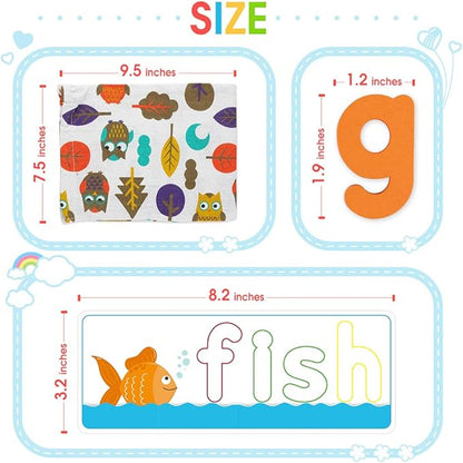 KMUYSL Learning Toys for 3 4 5 6 Years Old Boys and Girls - See & Spell CVC Word Builders with Alphabet Cards for Kids, Preschool Learning Activities Toys, Idea Birthday Gifts for Age 3-5 4-6 Kids
