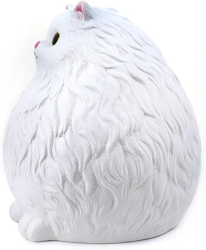 Winsterch Cat Piggy Bank,Coin Piggy Bank Money Saving Box Gifts for Kids Girls Boys,Ceramic Piggy Coin Bank,Practical Gifts for Birthday Christmas,White Piggy Bank,7.49 x 5.9 inches