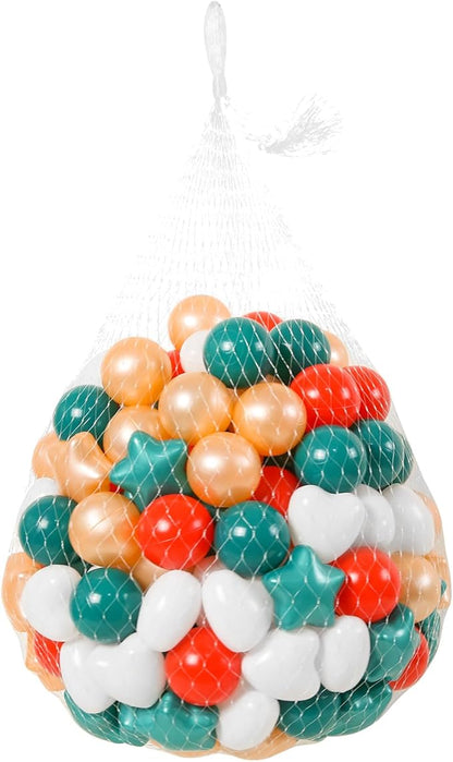 Ball Pit Balls Pack of 100 200 500 - Star and Round Set BPA Free Phthalate Free Non-Toxic Crush Proof Play Balls Soft Plastic Balls for Toddlers Baby Kids Birthday Pool Tent Party