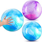Deekin 2 Pcs 15 Inch 18 Inch Marbleized Bouncy Balls Large Inflatable Rubber Sensory Ball for Playground Outdoor Water(15 Inches,Blue and Purple)