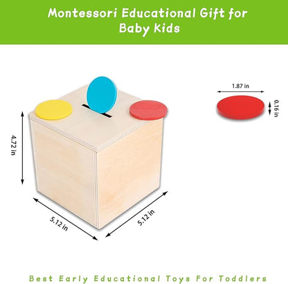 4-in-1 Montessori Wooden Play Kit for 1+ Year Old - Carrot Harvest Games, Infant Coin Box, Fine Motor Skills Toys and Cotton Swab Drop Game Box, Gift for Babies 6-12 Months