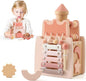Youuys Wooden Activity Cube 9-in-1 Montessori Toys for 3+ Year Old Boys & Girls, Multipurpose Educational Sensory Learning Toys for Baby Toddlers with Mirror, First Birthday Gift (Castle)