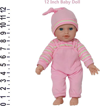 The New York Doll Collection 12" Twins Baby Doll - Soft Body Twin Baby Dolls (12" Caucasian)