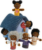 Finger Puppet Family Finger Puppet,6pcs Cute Puppet Mini Plush Toys Teaching Show,Soft Puppet for Kids Family Role Playing (African Home)