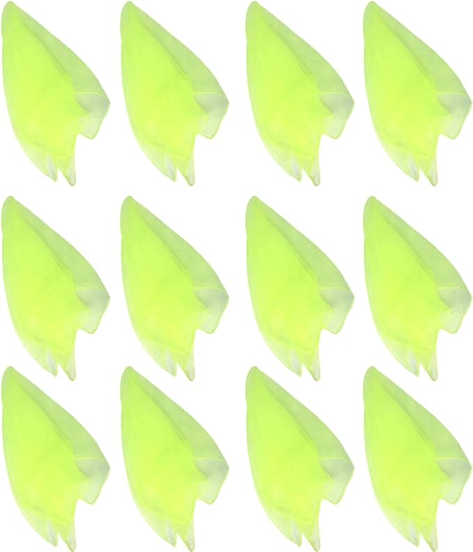Hoerev Pack of 12 Approx. 24" x 24" Juggling Dancing Scarves Floaty Scarves,Single Colors, 12pcs LightGreen