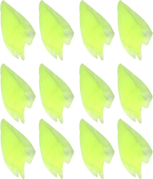 Hoerev Pack of 12 Approx. 24" x 24" Juggling Dancing Scarves Floaty Scarves,Single Colors, 12pcs LightGreen