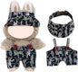 2-Piece Clothes for Labubu (NO Doll), Handmade Liberty Fabric Dress and Bow Set for 17CM Dolls, Cute Outfit Accessories (Cheetah)