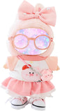 17cm Doll Clothes Set, 6 Pieces Dress Skirt Outfit Set for 6.7inch Doll Suit, Cute Fashion Bowknot Shoes Clothes Accessories for 1st/2nd/3rd Gen Dolls Play & Display Pink