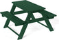 Costaelm Kids Picnic Table, HDPE All Weather Outdoor Toddler Picnic Table and Chair Set Kids Bench for Patio, Backyard, Garden, Lawn, Dark Green