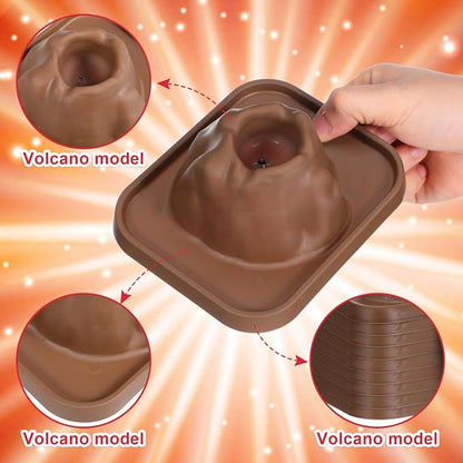 SAFIGLE 25Pcs Volcanic Model School Figure Model Experiment for Volcano Science Kit Volcano Eruption Toy DIY Demonstration Props DIY Experiment Educational Toy Stem Activity for Ages 4 to 6 Group