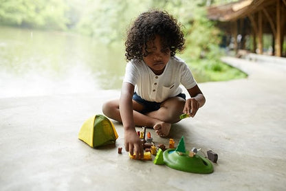 PlanToys Pretend Play Camping Set (6624) | Sustainably Made from Rubberwood and Non-Toxic Paints and Dyes