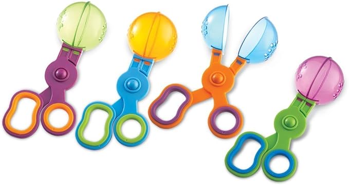 Learning Resources Handy Scoopers - Sensory Bin Sand Toys, Fine Motor, Montessori for Kids, Plastic Tweezers, Therapy Games for Toddler, Homeschool Preschool Supplies, Gifts for Boys and Girls